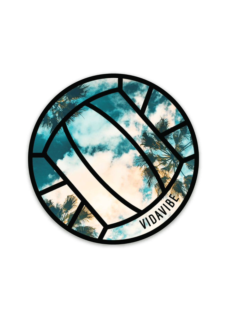 Palm Tree Volleyball Sticker
